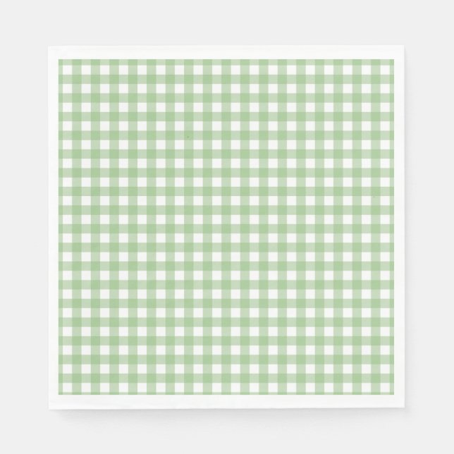 Faye and Lauren Classic Green Gingham Napkins (Front)