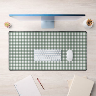 Faye and Lauren Dark Green Gingham Desk Mat