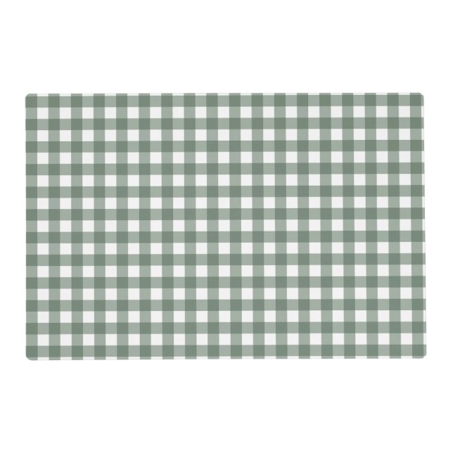 Faye and Lauren Dark Green Gingham Placemat (Front)