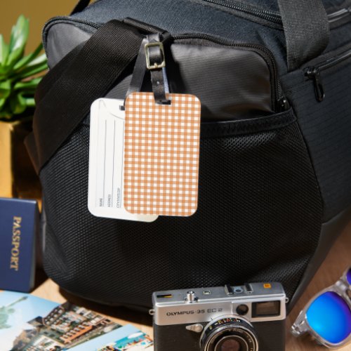 Faye and Lauren Fall Gingham  Luggage Tag