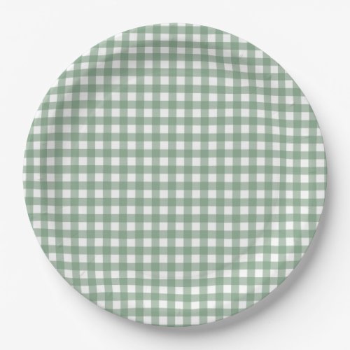 Faye and Lauren Fall Green Gingham Paper Plates