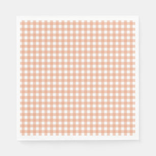 Faye and Lauren Fall Light Brown Gingham Napkins