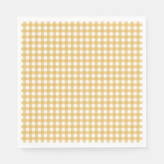 Faye and Lauren Fall Yellow Gingham Napkins (Front)