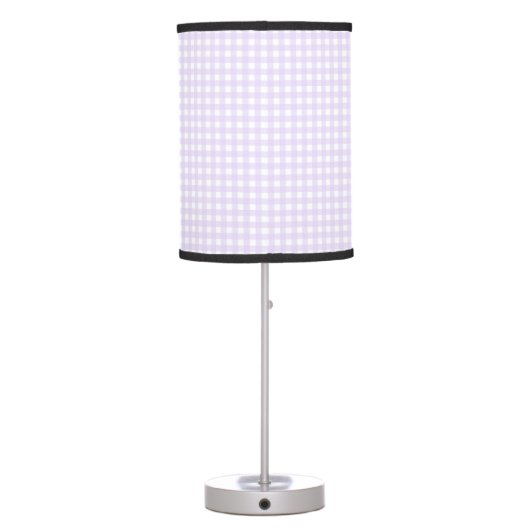 Faye and Lauren Gingham Pastel Purple Table Lamp (Back)