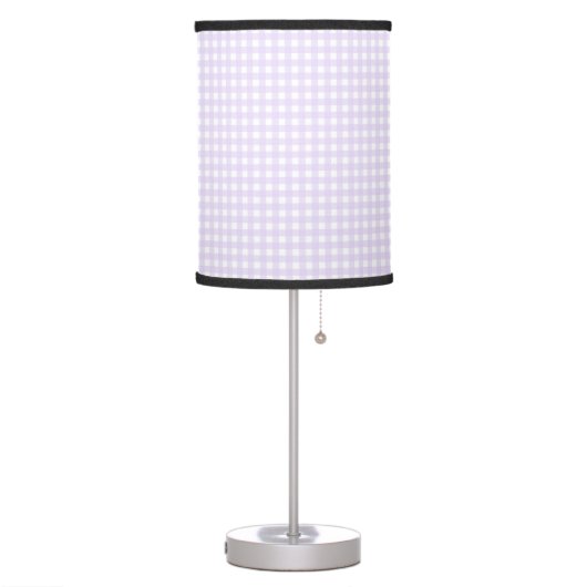 Faye and Lauren Gingham Pastel Purple Table Lamp (Left)