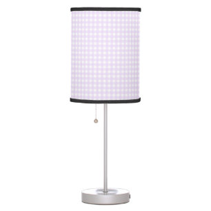 Faye and Lauren Gingham Pastel Purple Table Lamp