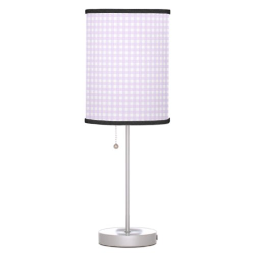 Faye and Lauren Gingham Pastel Purple Table Lamp