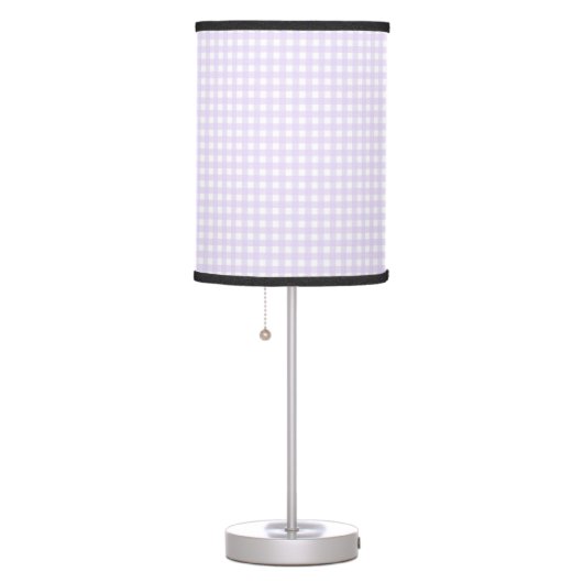 Faye and Lauren Gingham Pastel Purple Table Lamp (Right)