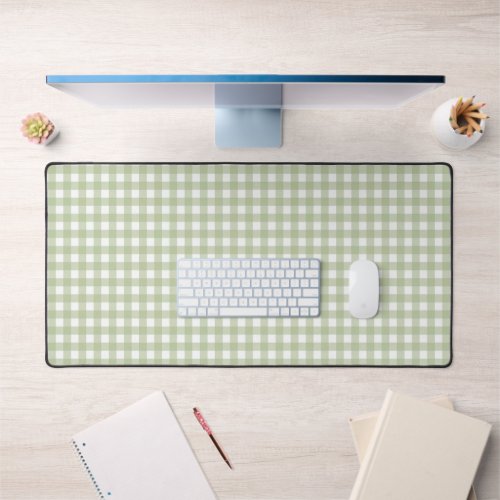 Faye and Lauren Green Gingham Desk Mat