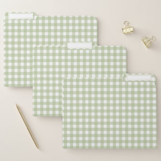 Faye and Lauren Green Gingham File Folder