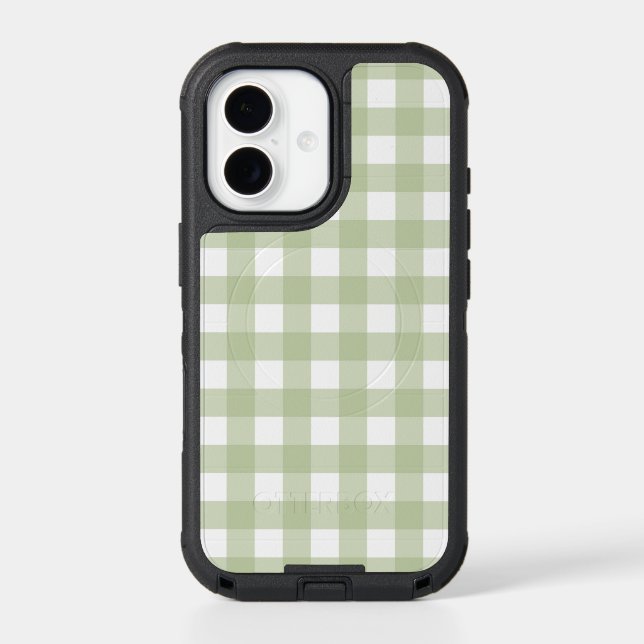 Faye and Lauren Green Gingham Iphone 17 Case (Back)