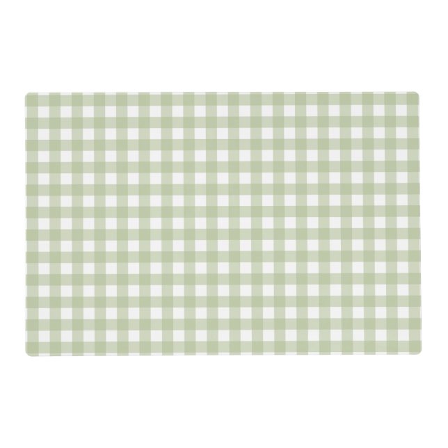 Faye and Lauren Green Gingham Placemat (Front)