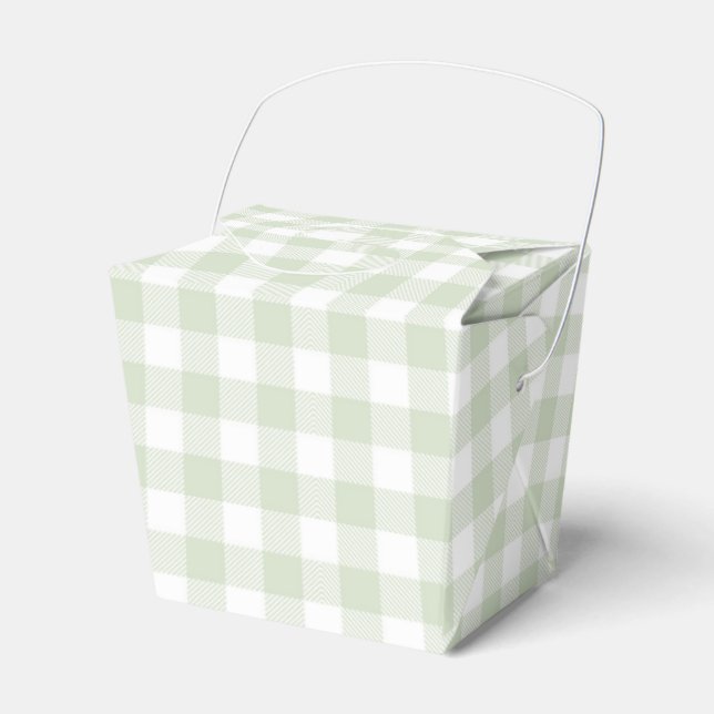 Faye and Lauren Green Plaid Favor Boxes (Front Side)