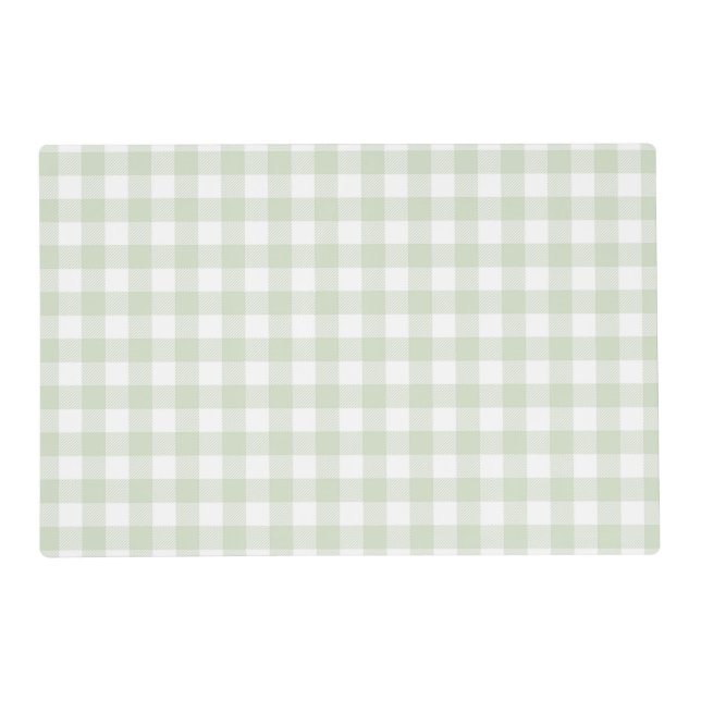 Faye and Lauren Green Plaid Gingham Placemat (Front)