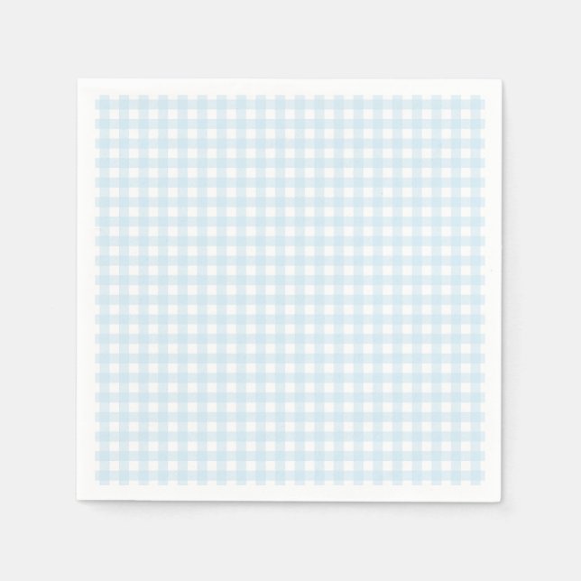 Faye and Lauren Light Blue Gingham Napkins (Front)