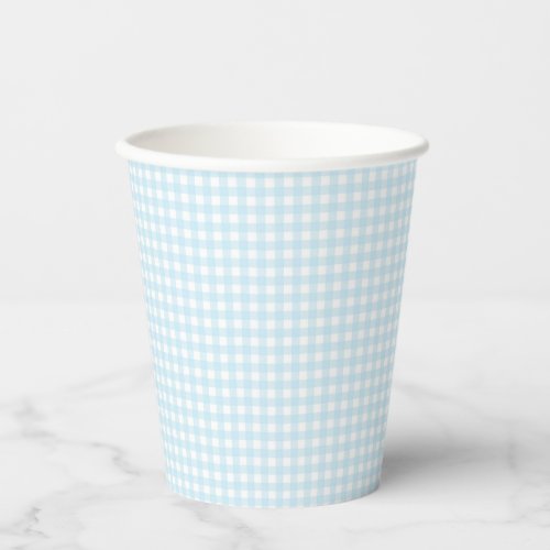 Faye and Lauren Light Blue Gingham Paper Cups