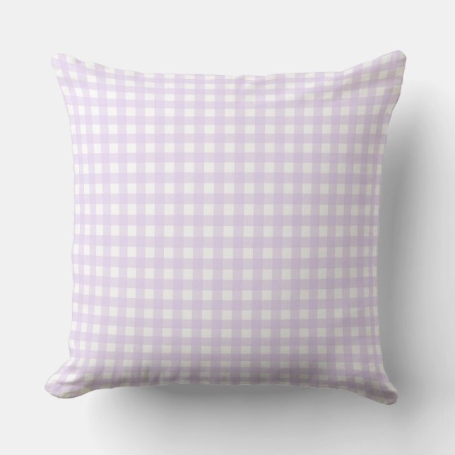Faye and Lauren Light Pink Gingham Throw Pillow (Front)