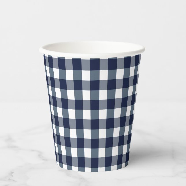Faye and Lauren Navy Gingham Paper Cups
