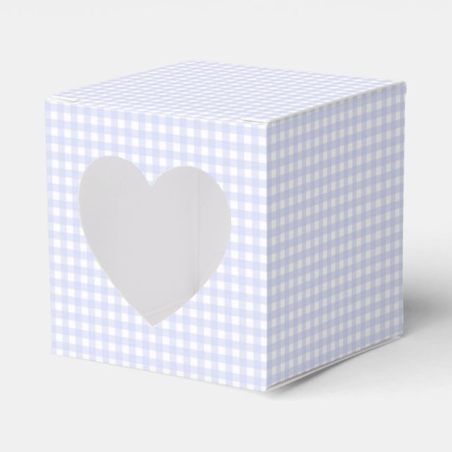 Faye and Lauren Pastel Blue Gingham Favor Boxes (Front Side)
