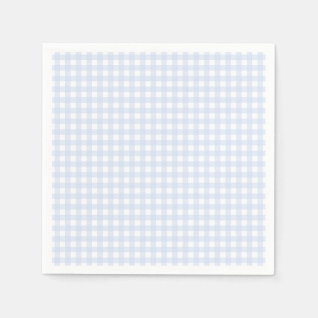 Faye and Lauren Pastel Blue Gingham  Napkins (Front)