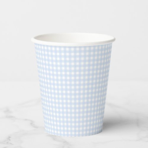Faye and Lauren Pastel Blue Gingham Paper Cups