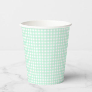 Faye and Lauren Pastel Gingham Green Paper Cups