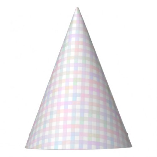 Faye and Lauren Pastel Gingham Multicolor Party Hat