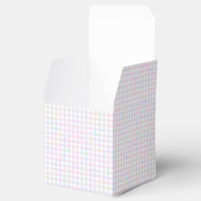 Faye and Lauren Pastel Multicolor Gingham Favor Boxes (Opened)