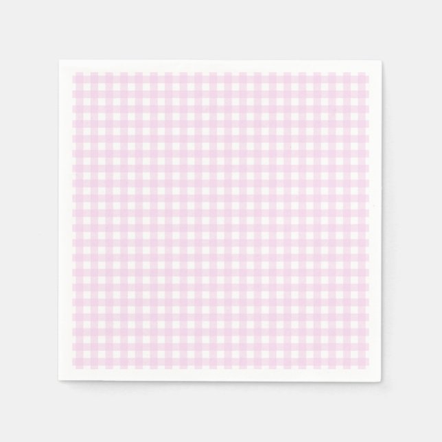 Faye and Lauren Pastel Pink Gingham Napkins (Front)