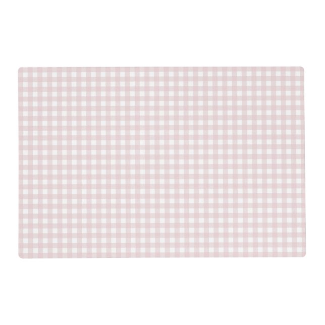 Faye and Lauren Pastel Pink Gingham Placemat (Back)