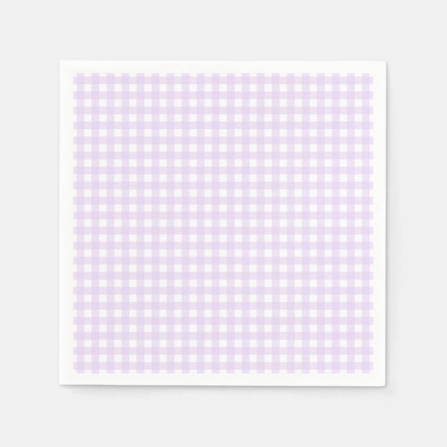 Faye and Lauren Pastel Purple Gingham Napkins (Front)