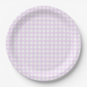 Faye and Lauren Pastel Purple Gingham Paper Plates
