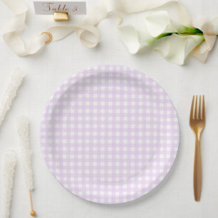 Faye and Lauren Pastel Purple Gingham Paper Plates