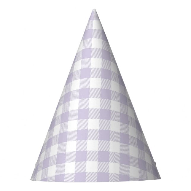 Faye and Lauren Pastel Purple Plaid Party Hat (Front)