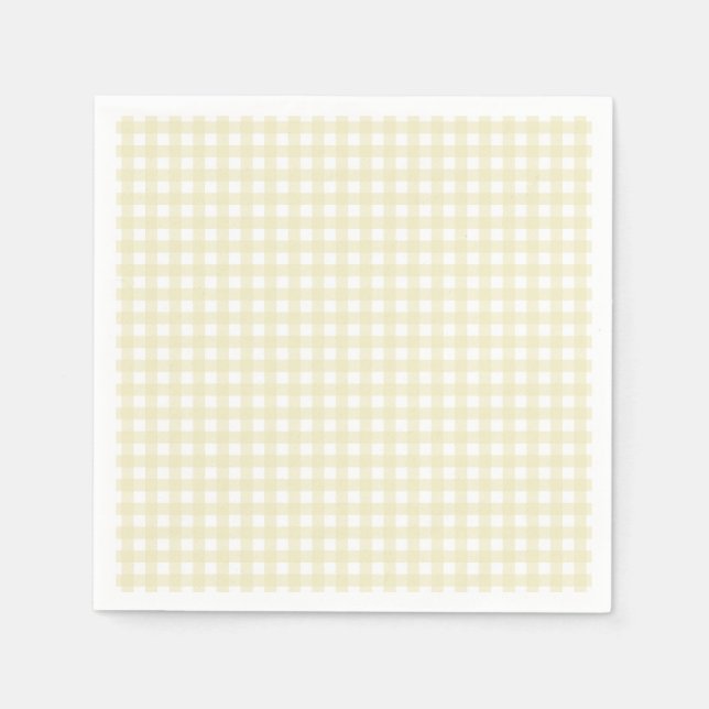 Faye and Lauren Pastel Yellow Gingham Napkins (Front)