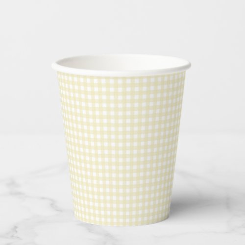 Faye and Lauren Pastel Yellow Gingham Paper Cups