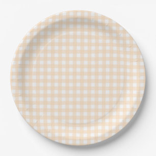 Faye and Lauren Peach Gingham Paper Plates