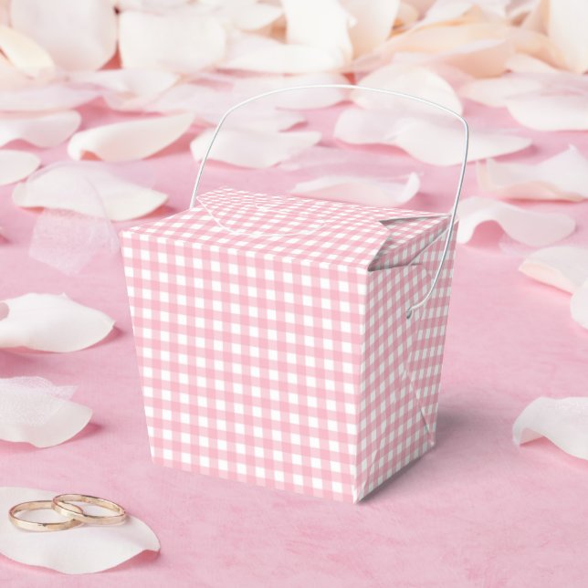  Faye and Lauren Pink Classic Gingham Plaid Favor Boxes (Wedding)