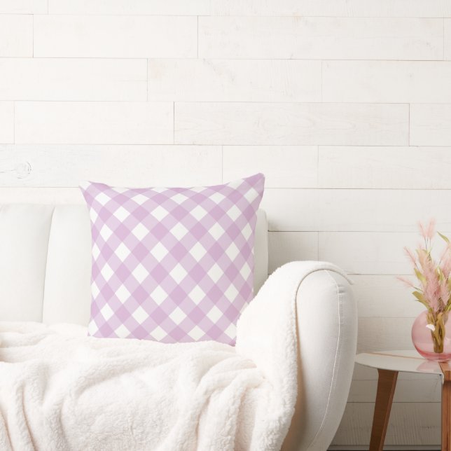 Faye and Lauren Pink Gingham Throw Pillow (Couch)