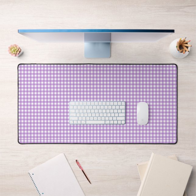 Faye and Lauren Purple Gingham Desk Mat (Office 1)
