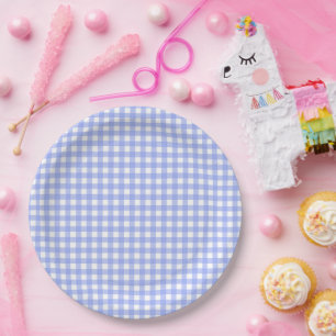 Faye and Lauren Purple Gingham Paper Plates