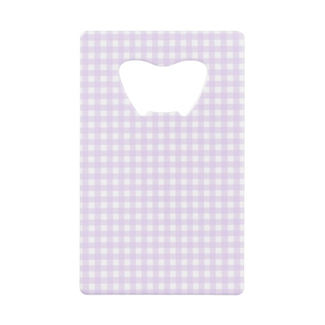 Faye and Lauren Stainless Steel Gingham Credit Card Bottle Opener (Front)
