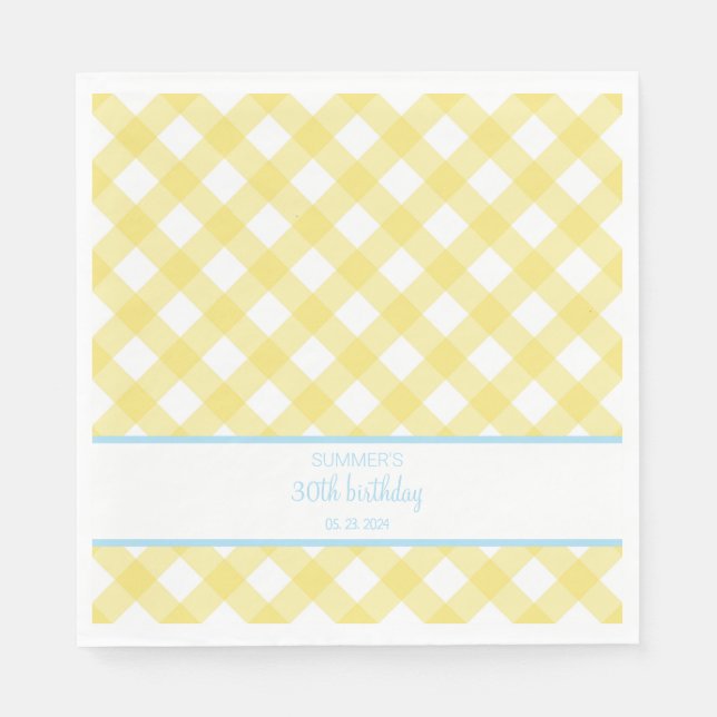 Faye and Lauren Yellow Celebration Napkins (Front)