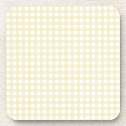 Faye and Lauren Yellow Gingham Beverage Coaster