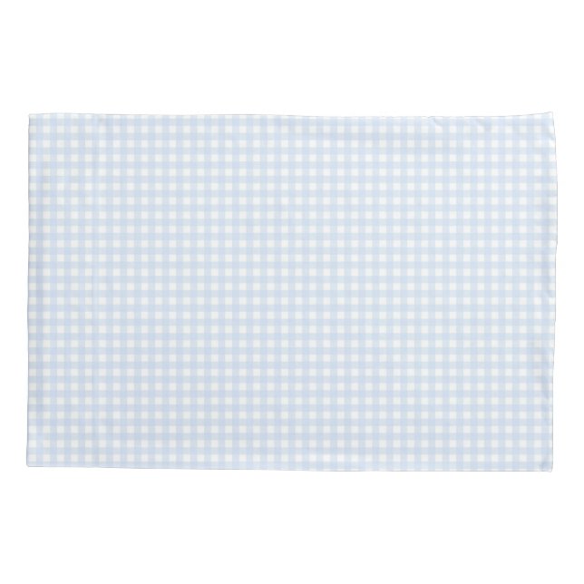 Faye Bright Blue Gingham Pillow Case (Back)