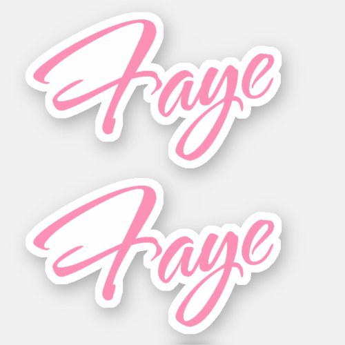 Faye Decorative Name in Pink x2 Sticker