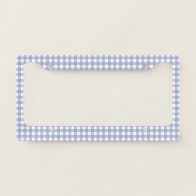 Faye & Lauren Blue Gingham  License Plate Frame (Front)