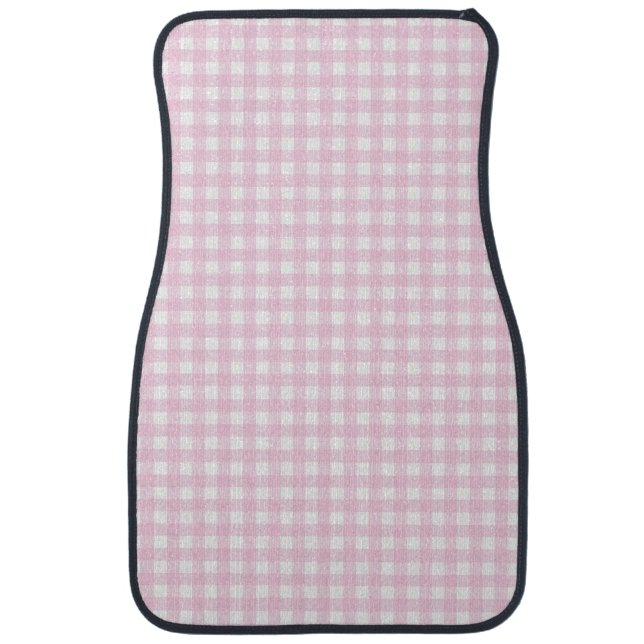 Faye & Lauren Pink Gingham Car Floor Mat (Front)