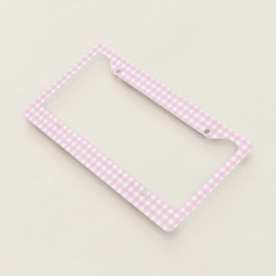 Faye & Lauren Pink Gingham License Plate Frame
