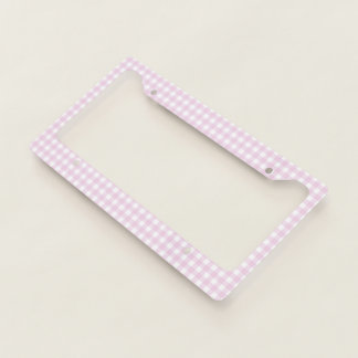 Faye & Lauren Pink Gingham License Plate Frame